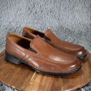 Clarks Collection ESCALADE Men’s Size 9 M Black Leather Ortholite Loafers Shoes